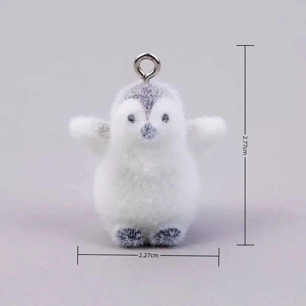 5 قطعة يتدفقون البطريق الصغيرة الراتنج السحر الحيوان قلادة DIY بها بنفسك سلاسل الهاتف المفاتيح القرط ملحق لصنع المجوهرات النتائج #6