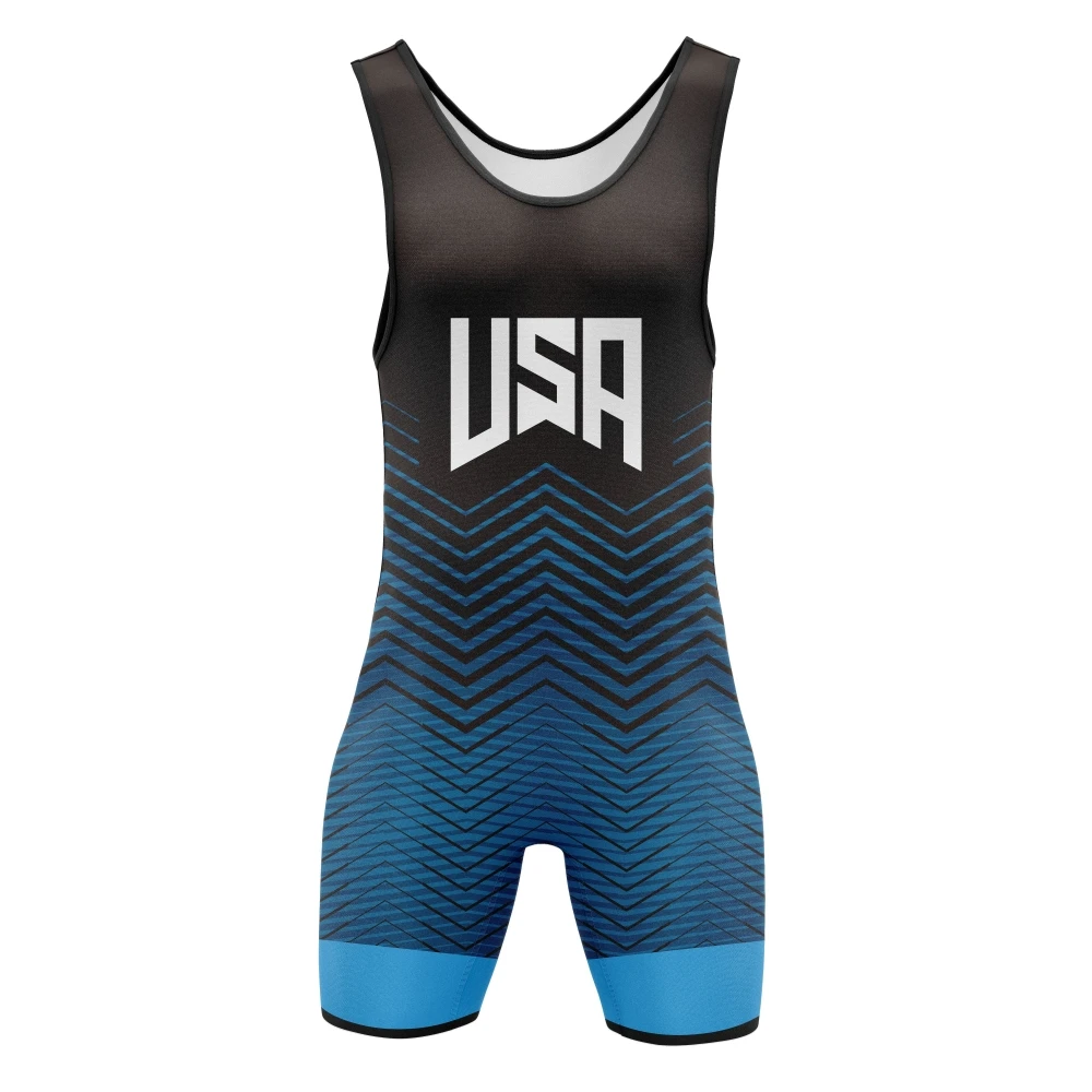 USA Men’s Wrestling Singlet Apparel Gymnastics Jumpsuit Powerlifting Sleeveless Running Fitness Boxing Skinsuits Athletic Wear