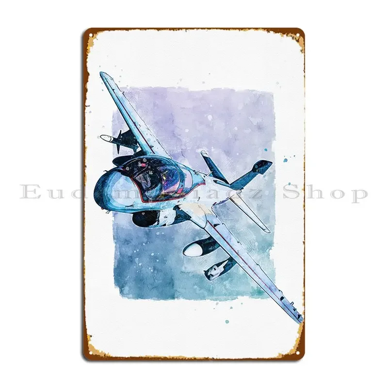 Ea6 Prowler Watercolor Metal Sign Kitchen Painting Design Designer Designing Tin Sign Poster