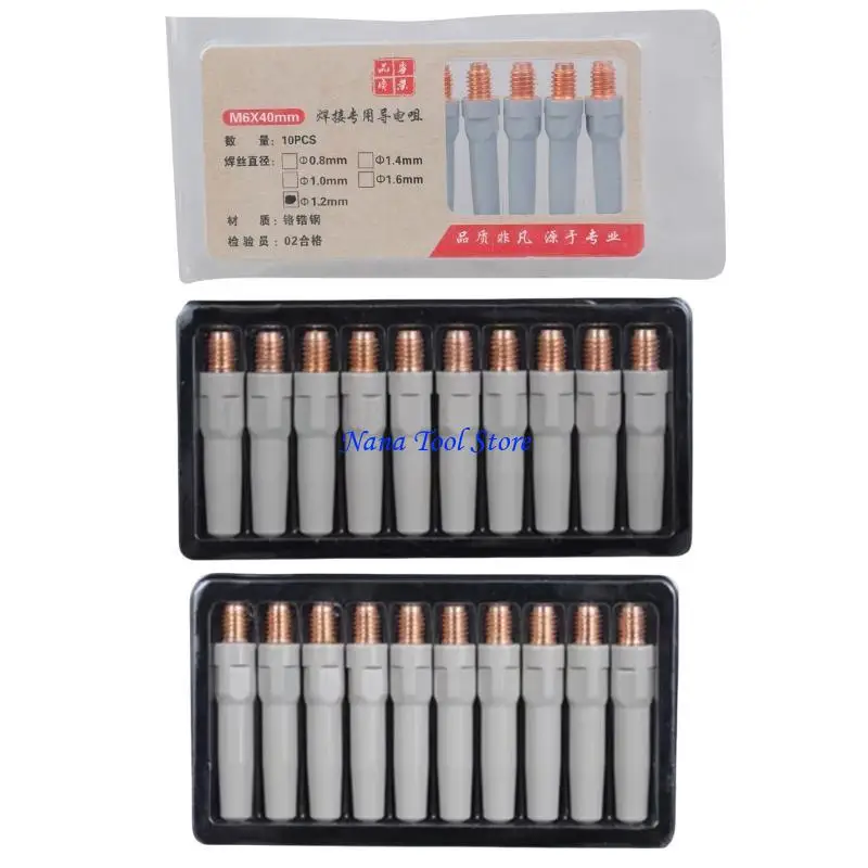 31GJ Welding Contact Tips 40mm Gas Nozzle Tip Torch 0.8/1.0/1.2mm Welding Tips For Industrial MIG Welding Torch Equipment