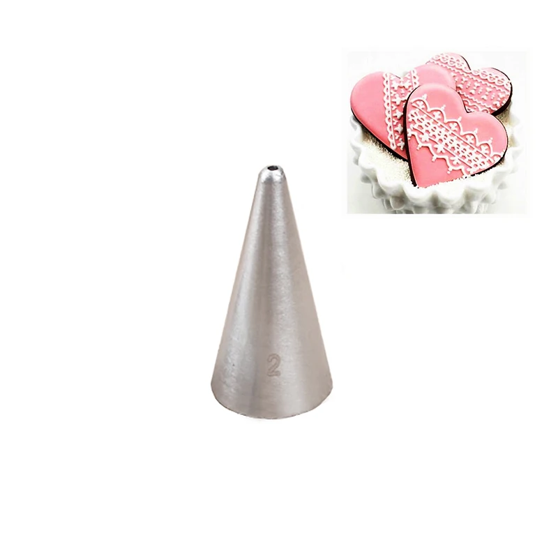 

#2 Icing Piping Nozzle 1.5mm Cream Writing Wire Drawing Stainless Steel Cake Fondant Decoration Pastry Baking Tools