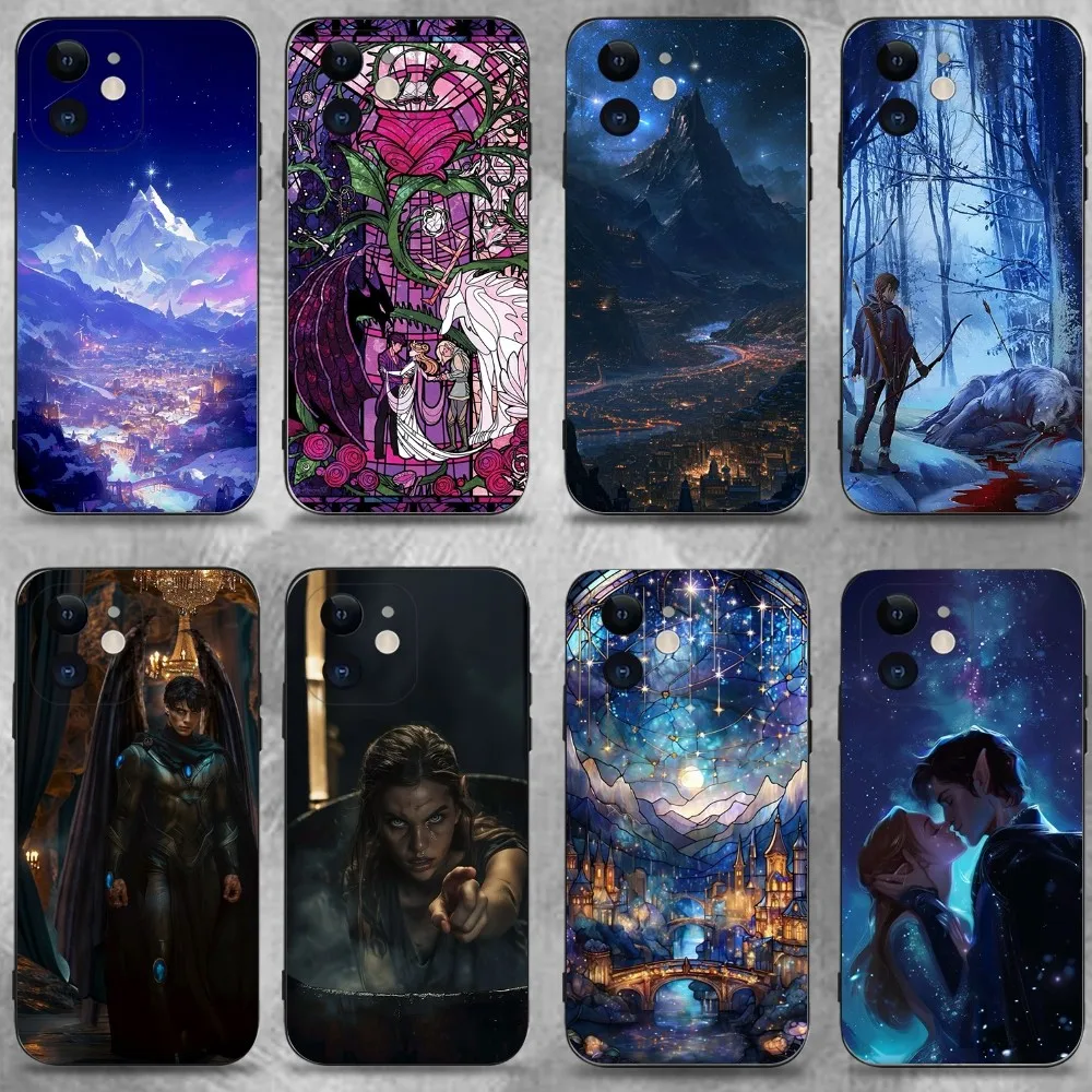 

Acotar Court of Mist and Fury Phone Case For iPhone 16,15,14,13,12,11 Plus,Pro Max,XS,X,XR,SE,Mini,8,7,Soft Silicone Black Cover