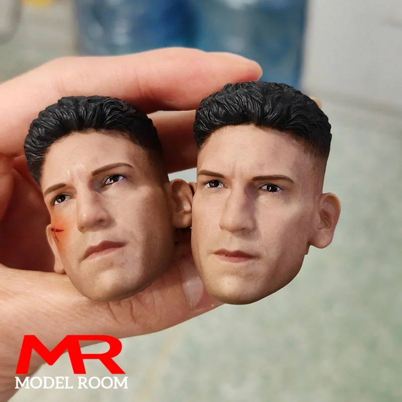 Jon Bernthal Normal verletztes Kopfskulptur-Schnitzmodell im Maßstab 1:6, passend für 12'' männliche Soldat-Actionfigur-Körperpuppen