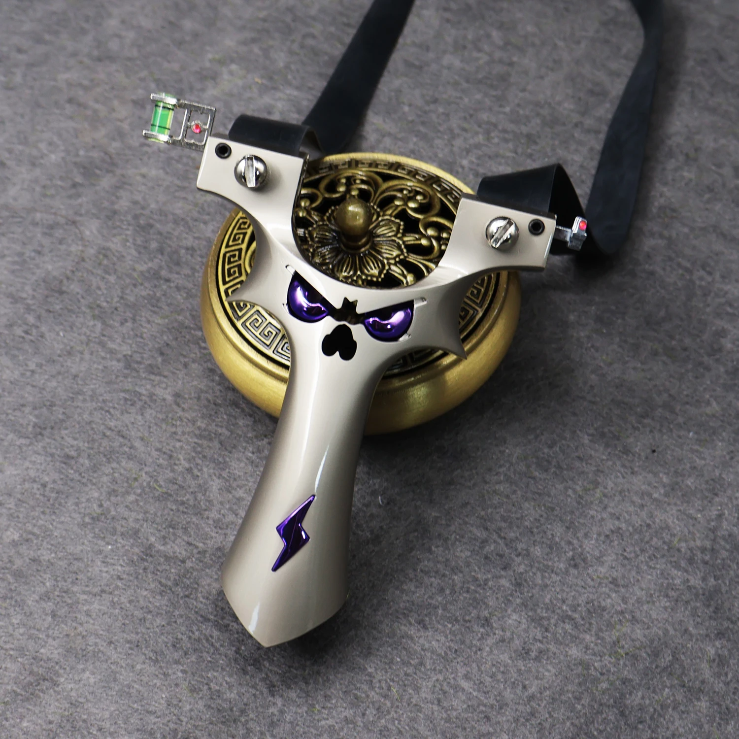 

Aluminum Alloy Purple Lightning Slingshot Outdoor Hunting Metal Slingshot Professional Shooting Portable Sling