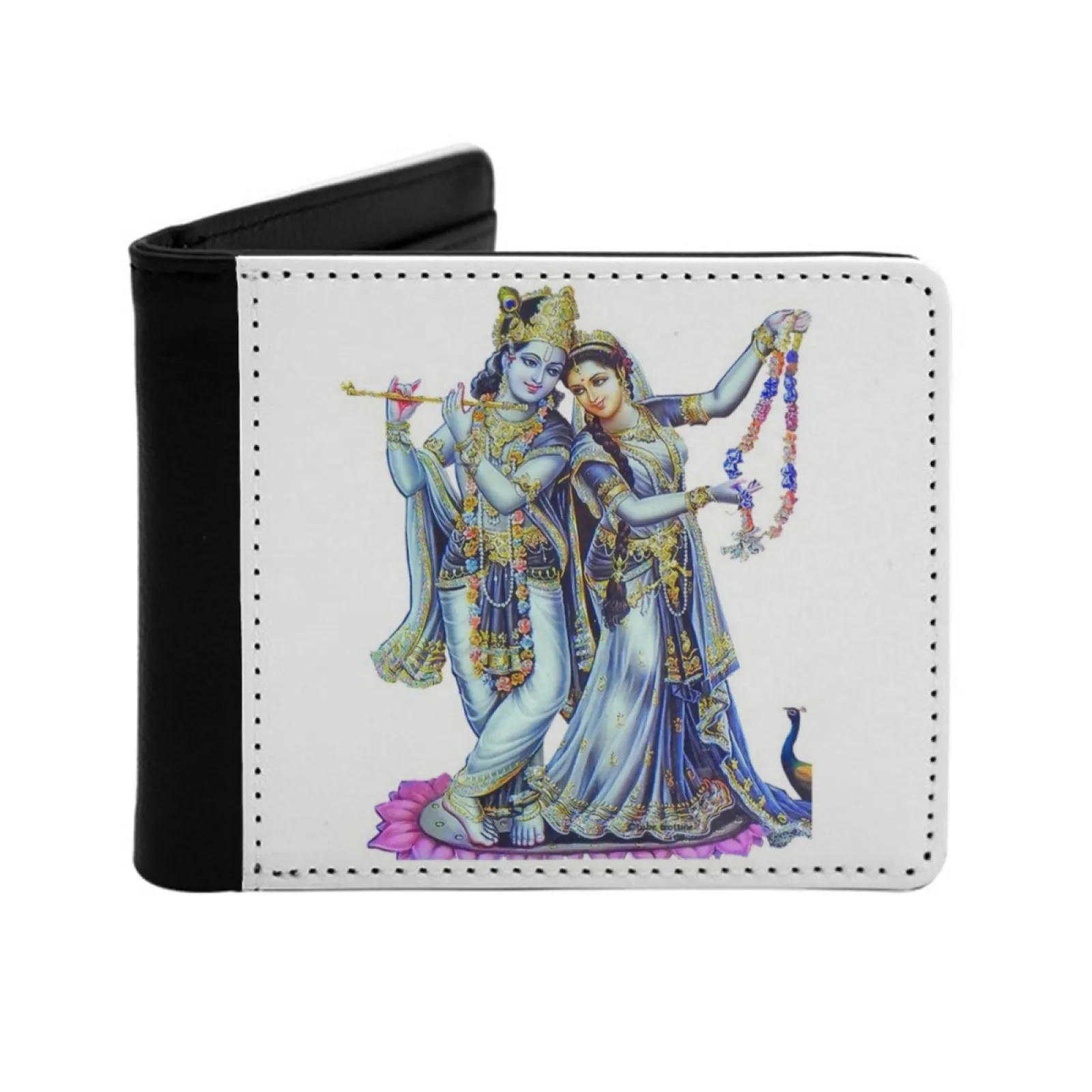 

Lord Krishna Radha Men's Wallet Pu Leather Wallet Multifunction Credit Card Purse Hindu Hinduism God Goddess Holi Personalized