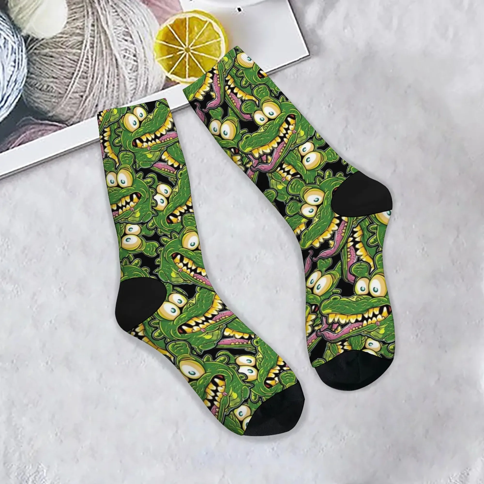 الجدة الكرتون التمساح متعة الجوارب غير رسمية Harajuku الشارع الهيب هوب الجوارب مريحة للتنفس عدم الانزلاق الرجال الجوارب هدية حفلة #1