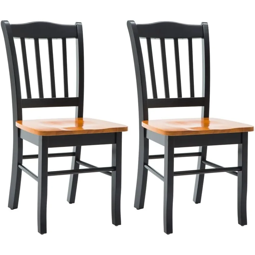 Boraam Shaker Chair, Black/Oak, Set of 2