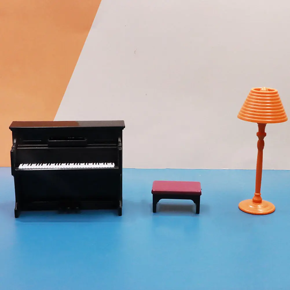 

Набор миниатюрной деревянной мебели: диван и пианино для кукольного домика, натуральный, безопасный, легкий, реалистичный аксессуар для декора, для детей