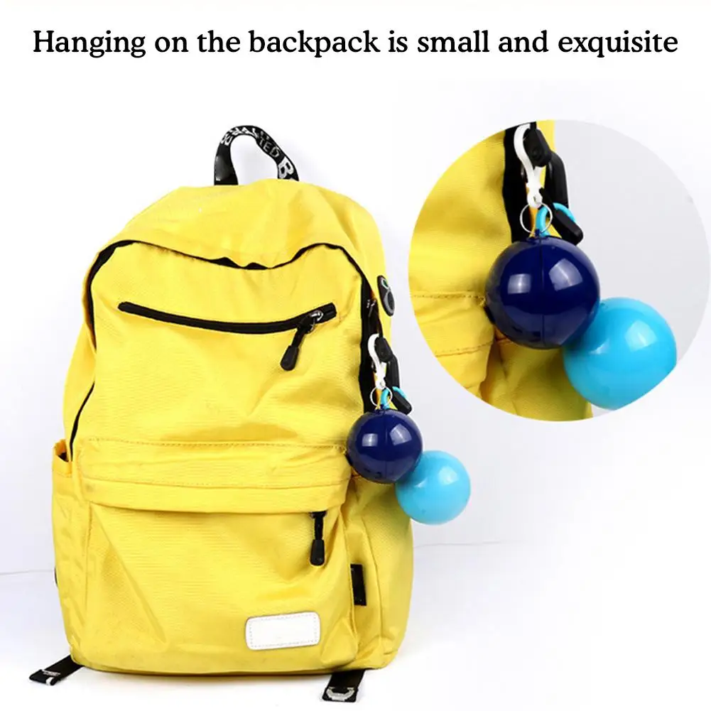 Portable Raincoat Colorful Ball Rain Poncho With Keychain Camping Adults Ball Waterproof Hooded Outdoor Hiking Keyring L4Y3