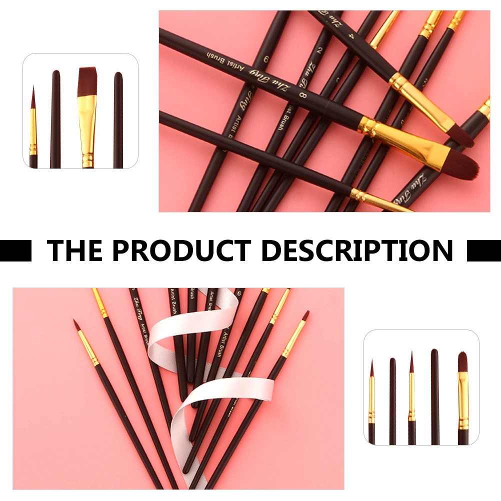 

Brush Set Nylon Paint Brushes Detail for Watercolor Artist Painting Paintbrush Hair Fine