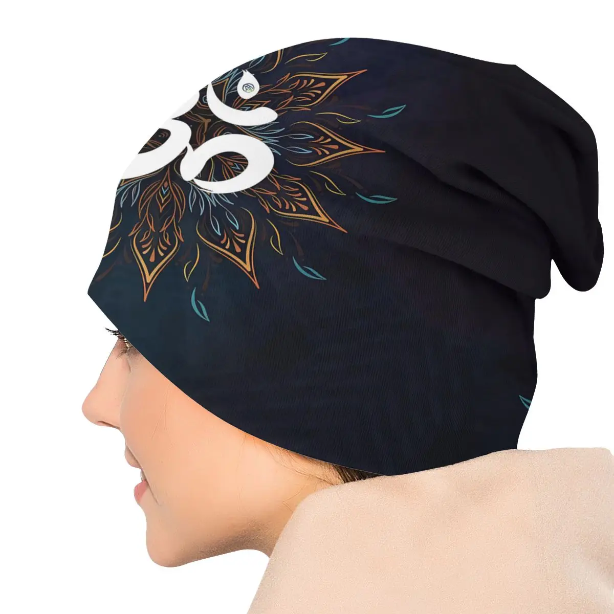 Skullies Beanies Caps for Men and Women, Leaves Om Thin Hat, Hip Hop Ski Cap, Autumn, Spring Bonnet Hats