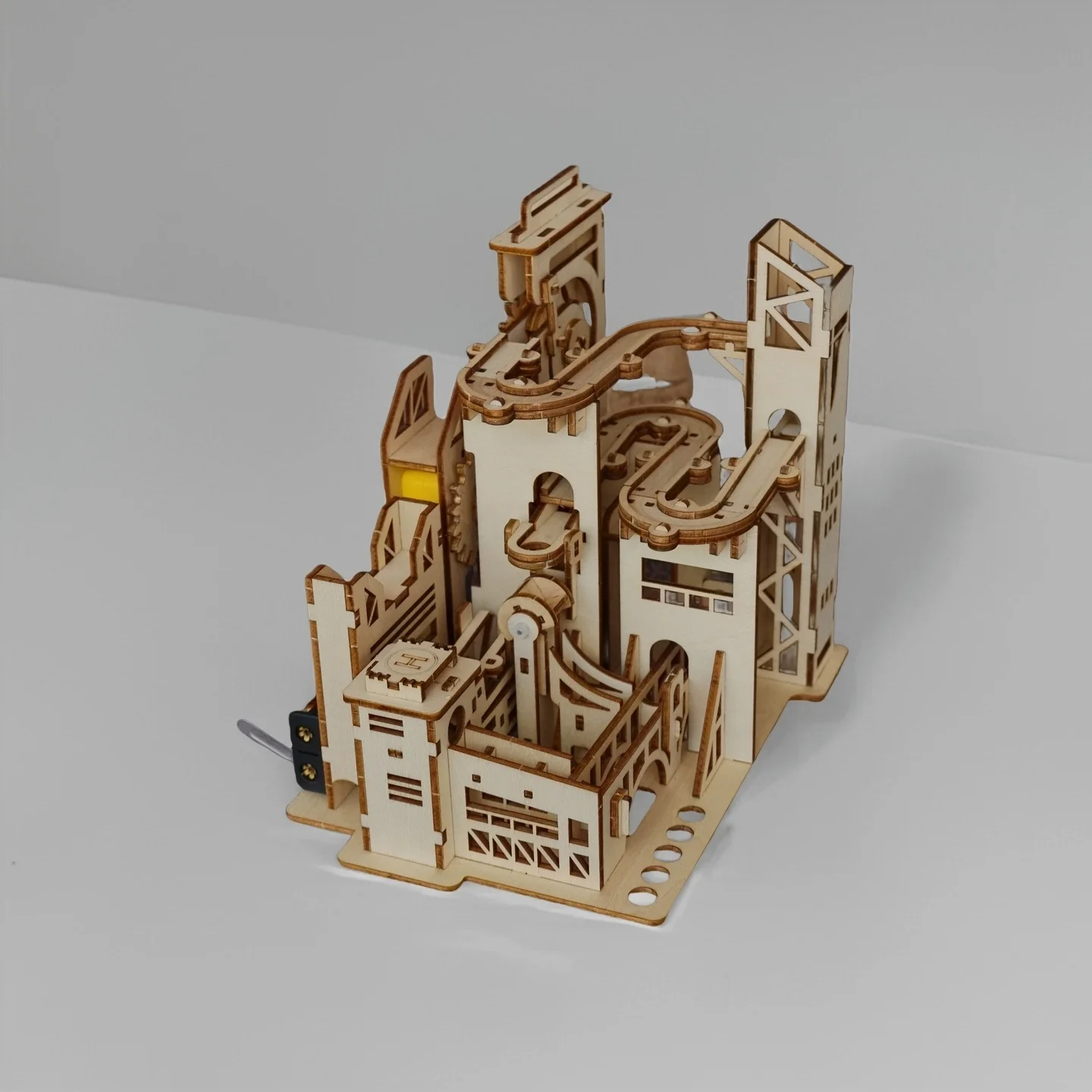 Pista meccanica puzzle in legno 3D, giocattolo di assemblaggio meccanico creativo, modello di struttura di trasmissione di simulazione, inter genitore-figlio