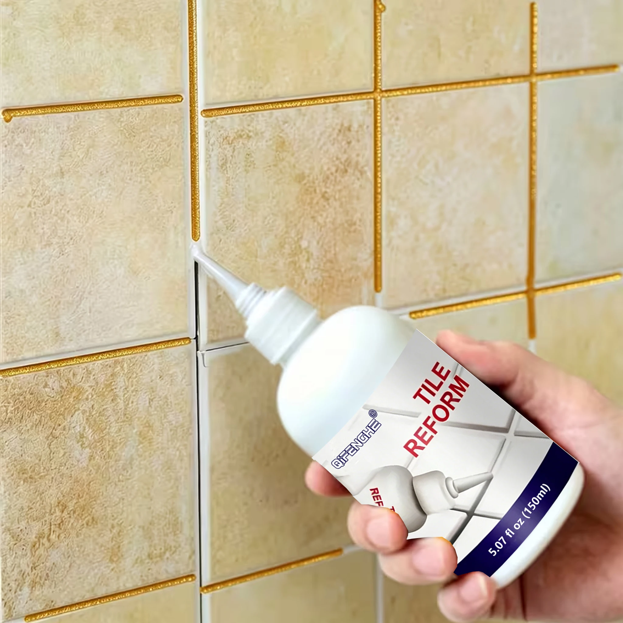 Tile Reform Grout Repair Pen, Waterproof Tile Gap Filler, Mildew Resistant Tile Seam Refinisher for Bathroom Kitchen Floor Wall image 5