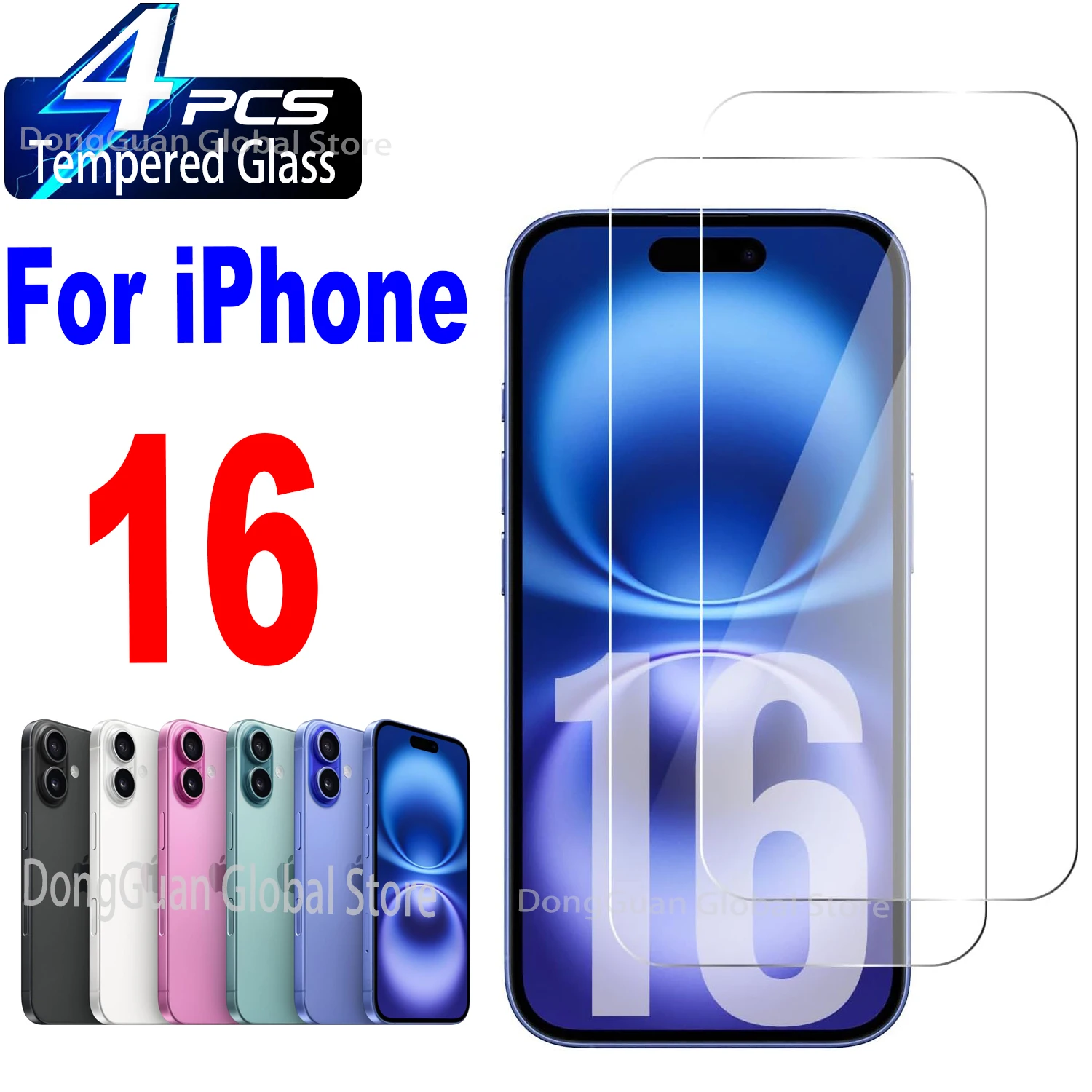 

1/4Pcs Tempered Glass For iPhone 16 Screen Protector Glass Film