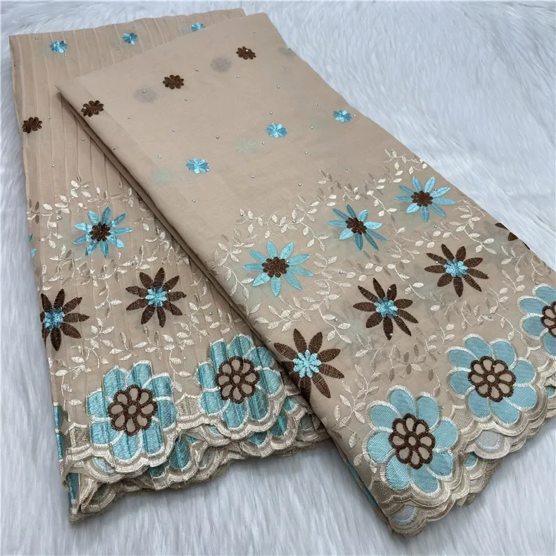 

10-ярдовая швейцарская вуаль, сухая кружевная ткань, лафая, вышивка, африканский 100% хлопок, популярный стиль в Дубае, материал для вечеринки 27L592902