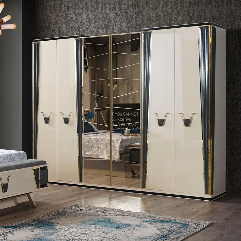

Italian high-end villa big mansion villa bedroom set wardrobe