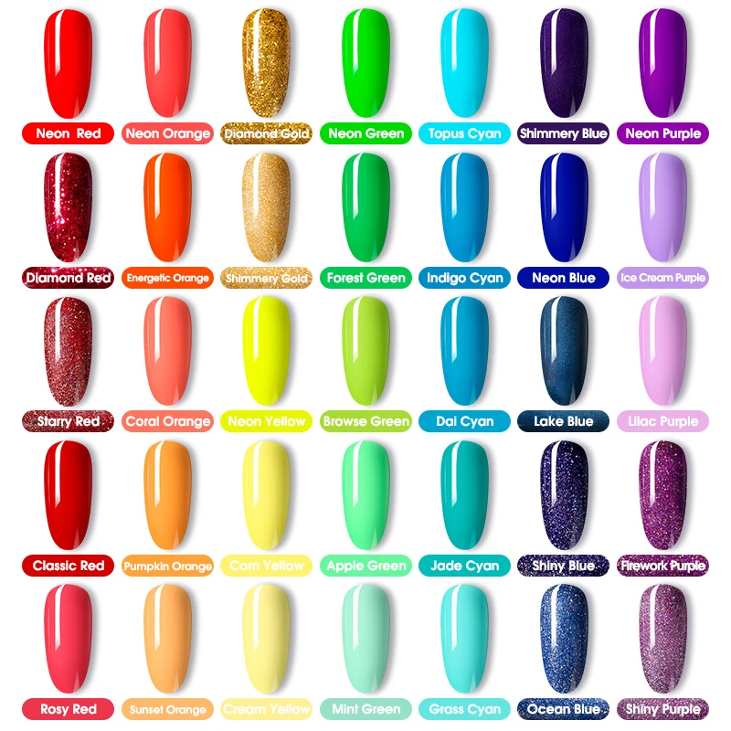 ROSALIND 7ml Gel Nail Polish Glass Bottle Matt Top Base Soak Off UV LED Nail Lacquer Rainbow Color Gel Varnish Semi Permanent