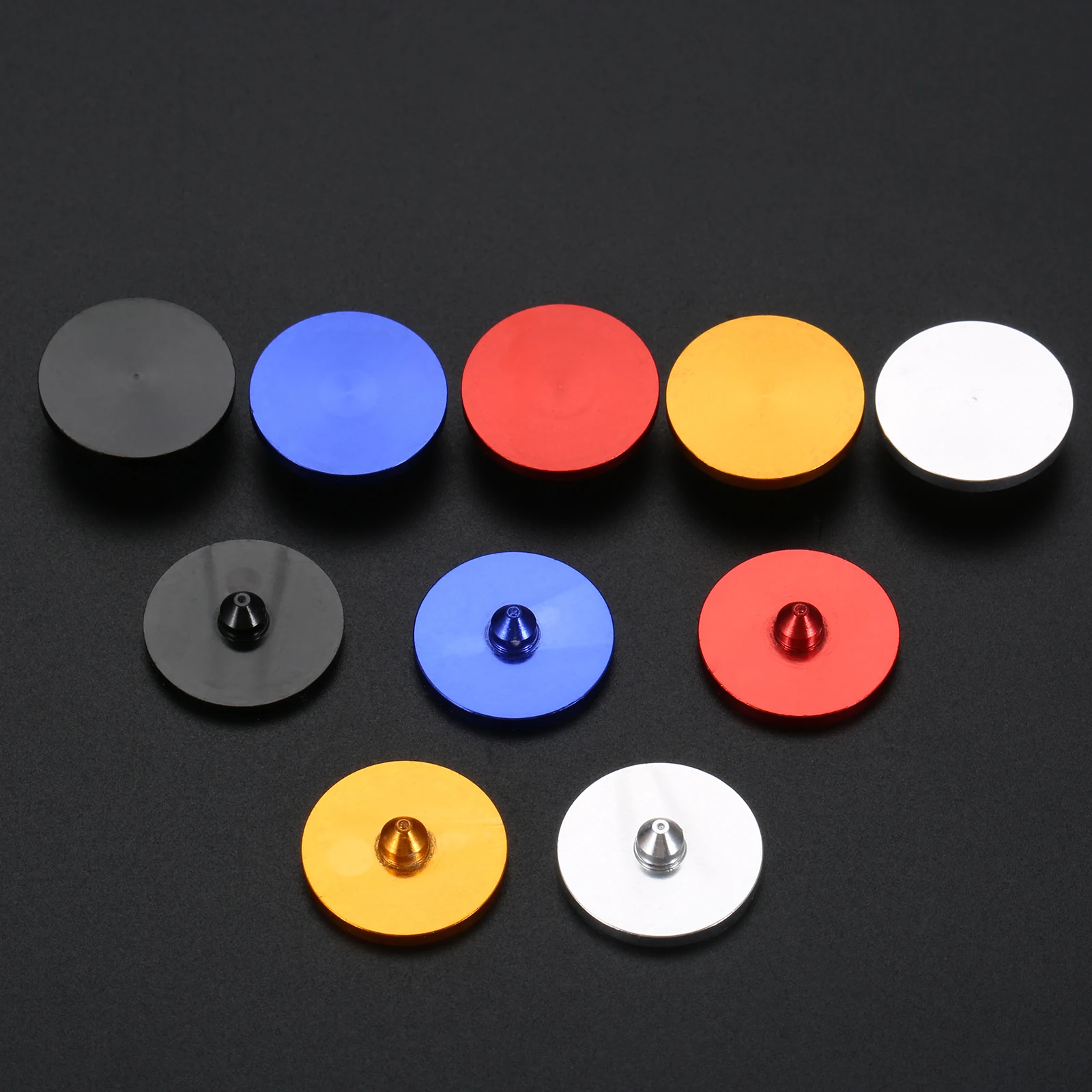 5pcs Aluminium Alloy Round Shaped Golf Ball Markers Mark Balls Position Golf Training Aids 20mm Red/Gold/Silver/Blue/Black