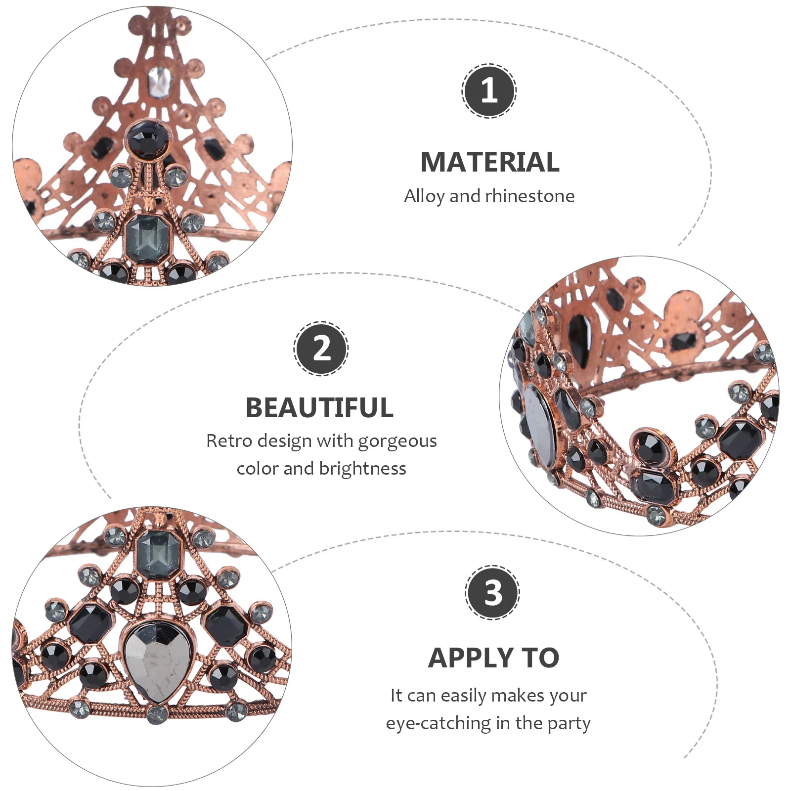 1Pcs Baroque Crown Elegant Design Unique Headpiece Perfect for Wedding Engagement Decor Baroque Crown Wedding Hair