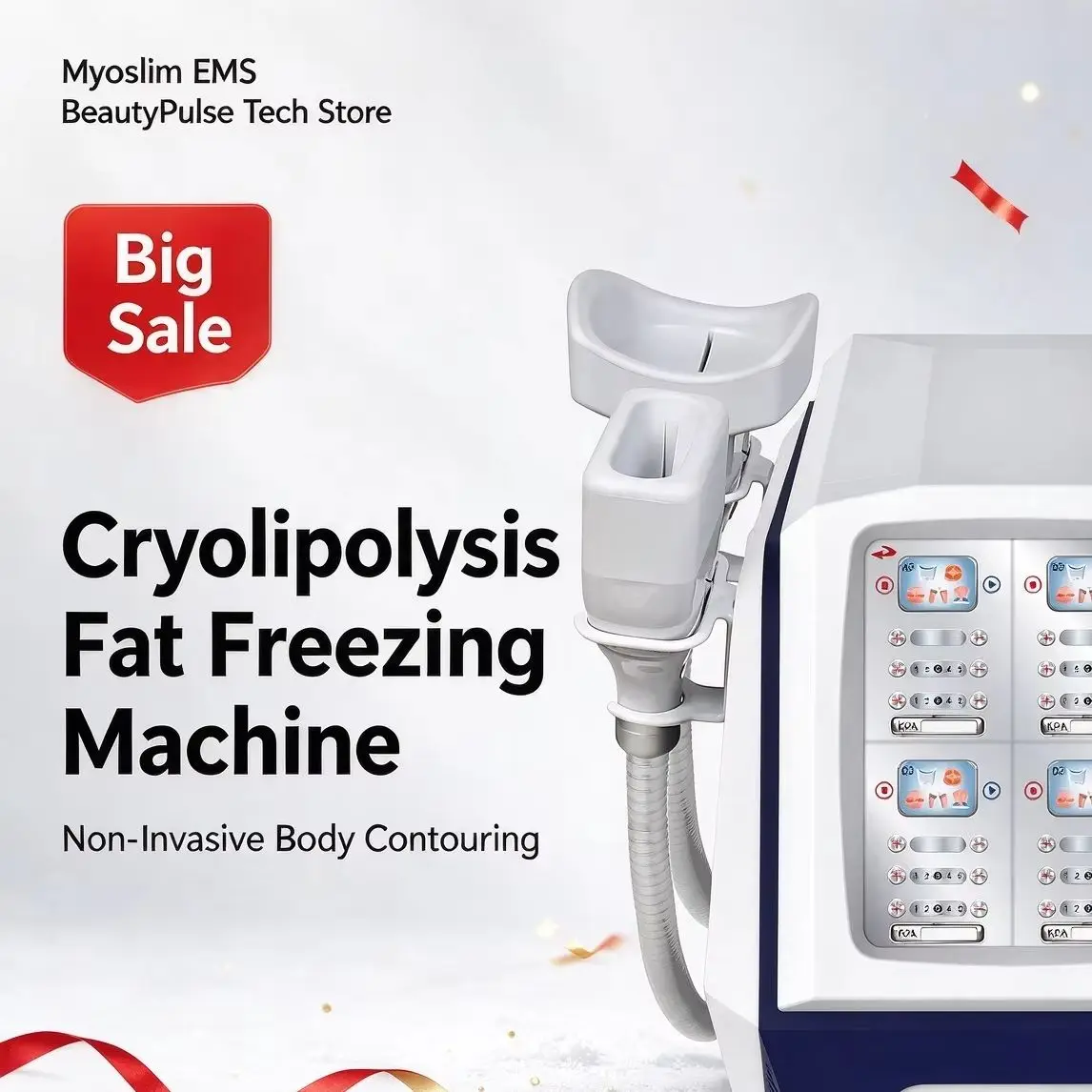 4 Channel Cryo Fat Freezing Machine 360° Cooling Diamond Ice Sculpture Body Slimming 6 Handles Salon Beauty Equipment D38
