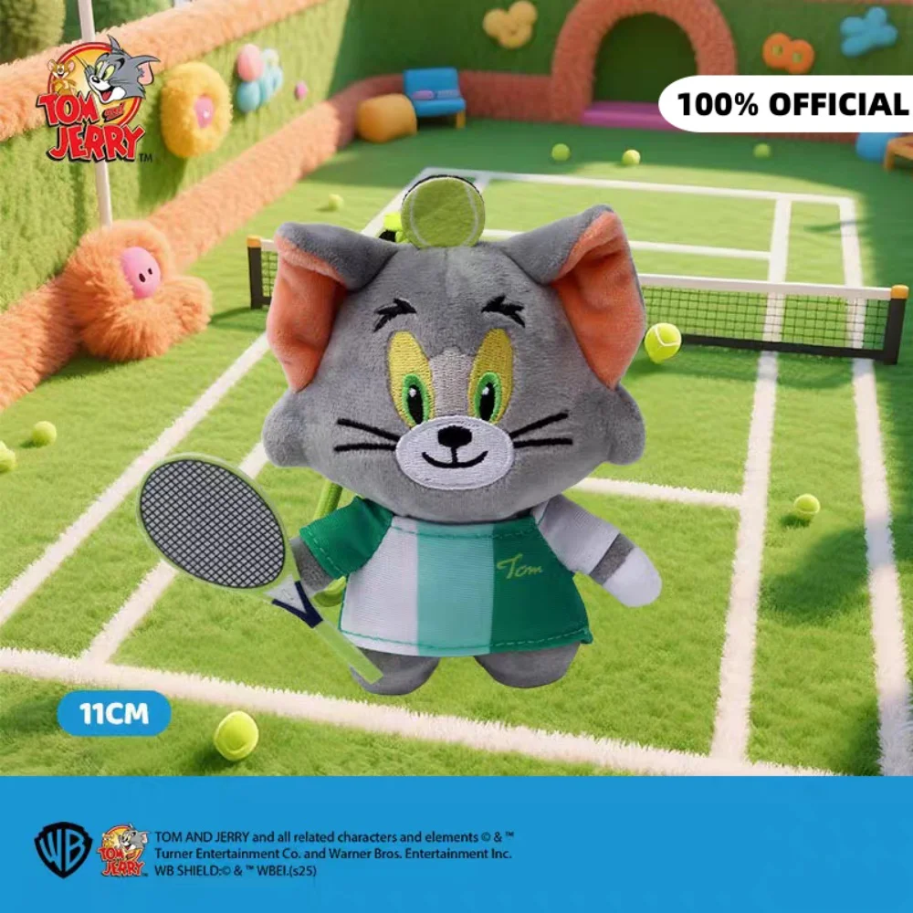 Echte Anime Tom en Jerry pluche pop cartoon sportserie poppen sleutelhanger Kawaii rugzak decoratieve knuffels cadeaus voor meisjes