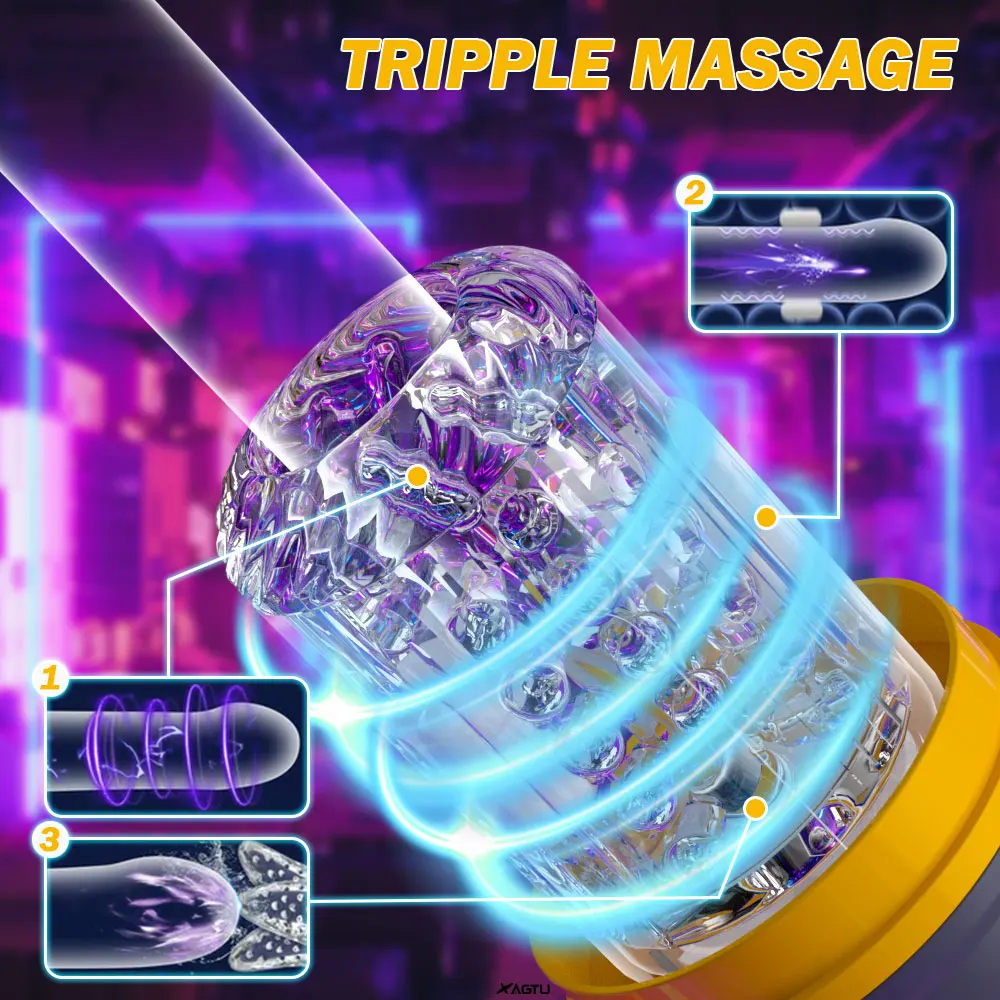 Automatic Male Masturbator Telescopic Rotation Vibration Man Masturbation Cup LCD Digital Simulation Blowjob Masturbator for Men