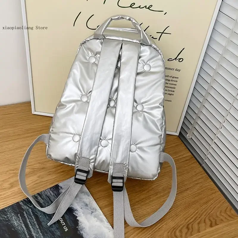 Large Capacity Cotton Coat Backpack Women\'s Fashionable Schoolbag Simple Travel Backpack for College Students