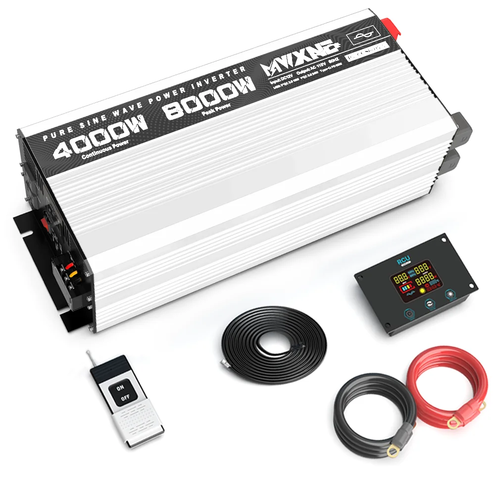 

Custom Portable Pure Sine Wave Inverter 12V 24V 48V DC to 110V 220V AC 4000W 5000W for Home