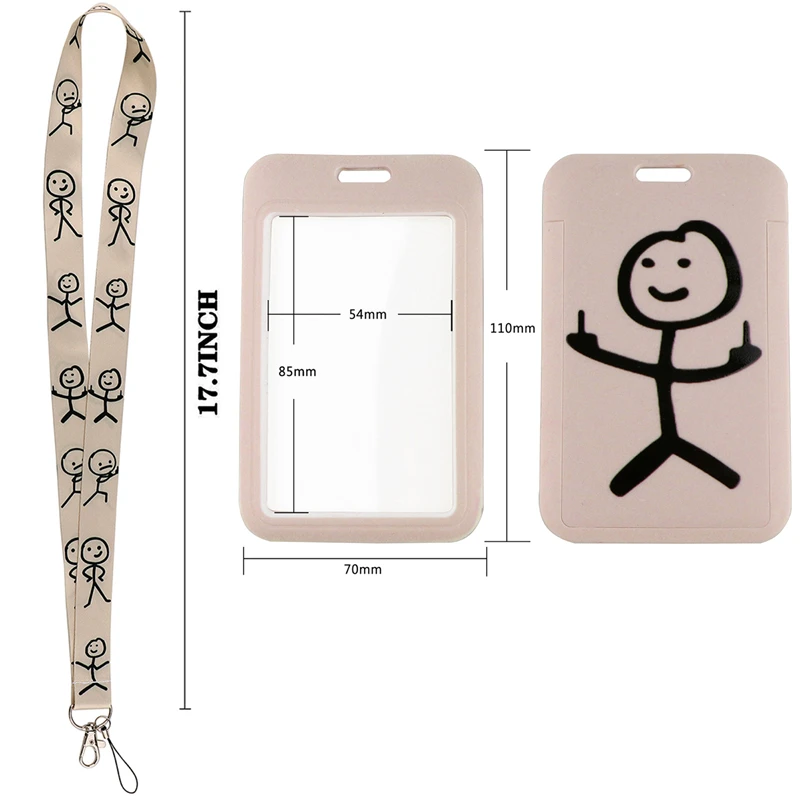 Imagem -06 - Stick Figure Anime Lanyard Badge Holder Cartão de Identificação Corda do Telefone Móvel Colhedor Chave Correias do Pescoço Chaveiro Decorações de Chaveiro