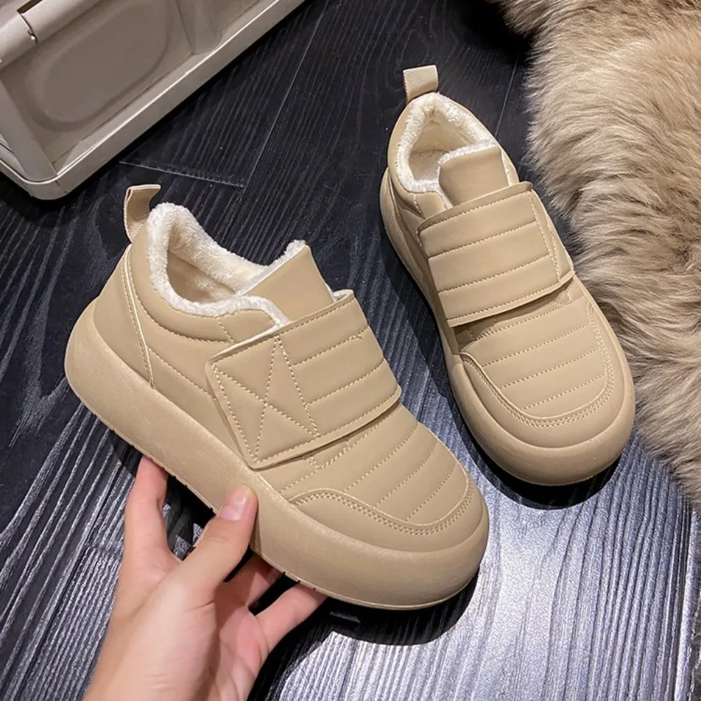 Women Platform Sneakers Winter New Casual Thick Sole Increase Non Slip Cotton Padded Shoes Woman Comfortable Plush Warm Shoes