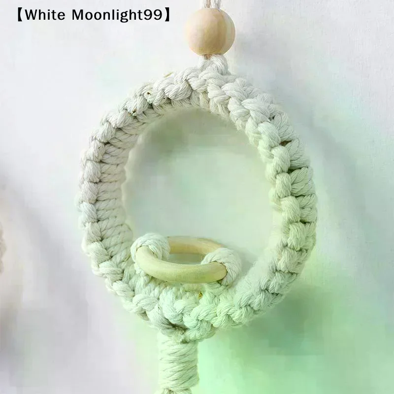 Air Plant Holder Macrame Wall Hanging Boho Decor Flower Pot Farmhouse Garden Pots Planters Bedrrom Balkon Decoration GiftWhite