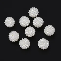 50pcs Imitation Pearls Beads Round 10mm 12mm 14mm White Bayberry Loose Bead Charms for Jewelry Making Earring Bracelets Supplies