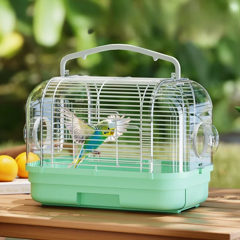 Wire Rectangular Small Cage for Small Birds and Canaries Rekord Equipped with Bird Standing Stick and trampa para palomas