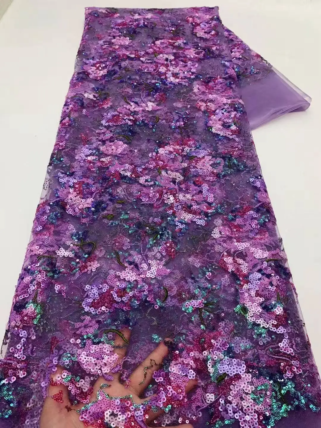 

5yards Nigerian Guipure Cord Lace Fabric African Sequins High-Quality Material for Party Dress Sewing 2025 Style