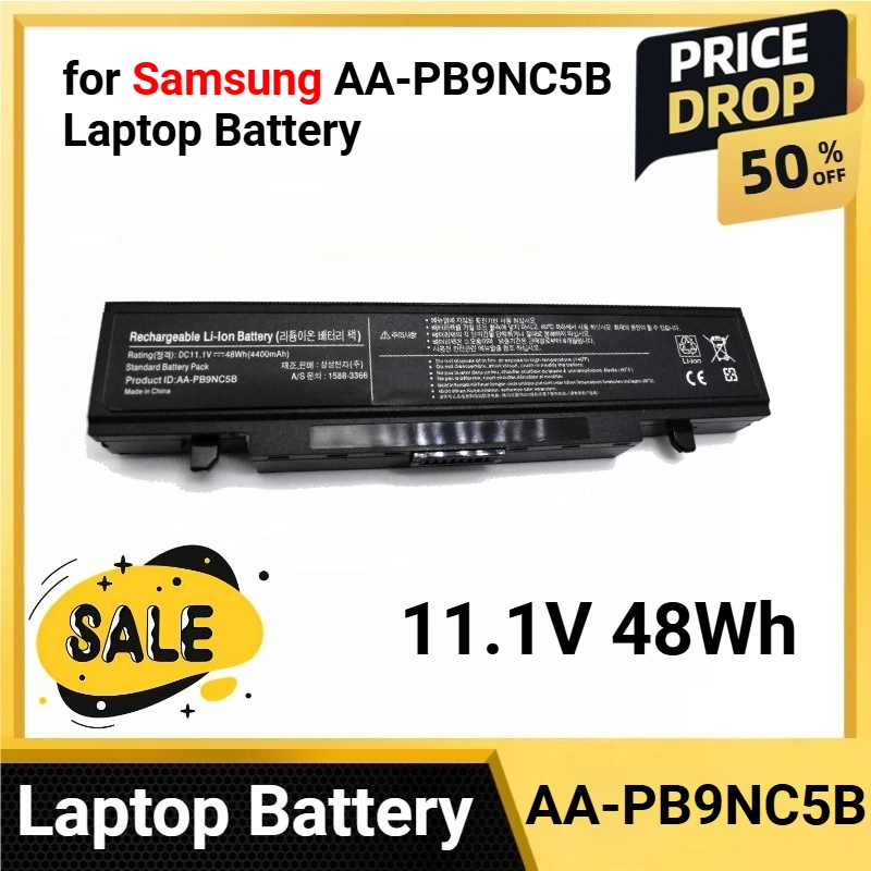 11,1 В 48 Втч для ноутбука Samsung AA-PB9NC5B, аккумулятор для серии RV508 R428 R528 R460 R580