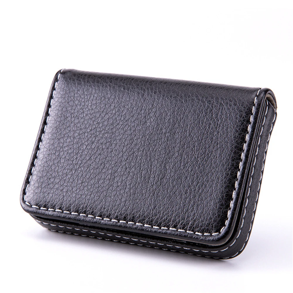 1pcs Pu Leather Magnetic Business Card Case Portable Credit Card Pocket Large Capacity Business Card Holder For Women Men Office