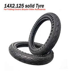 14 inch Solid Rubber Tire 14x2.125 Honeycomb Airless Tyre Parts for Foldable Electric Motorcycle e-bike Scooter