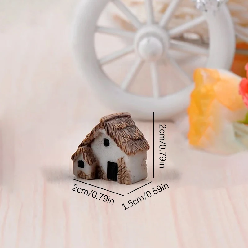 1Pc/4Pcs Home Garden Decoration Miniature House Model Figurine  Accessory Cartoon Animal Building Statue Resin Craft House