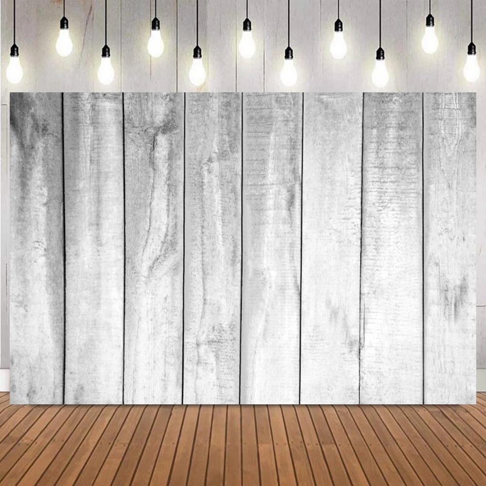 Monochrome Wooden Plank Photo Backdrop Black White And Gray Textures Portrait Birthday Party Home Decor Photography Background