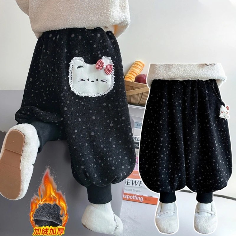 Little Demon & Little Polka Dot Cat Fleece Pants