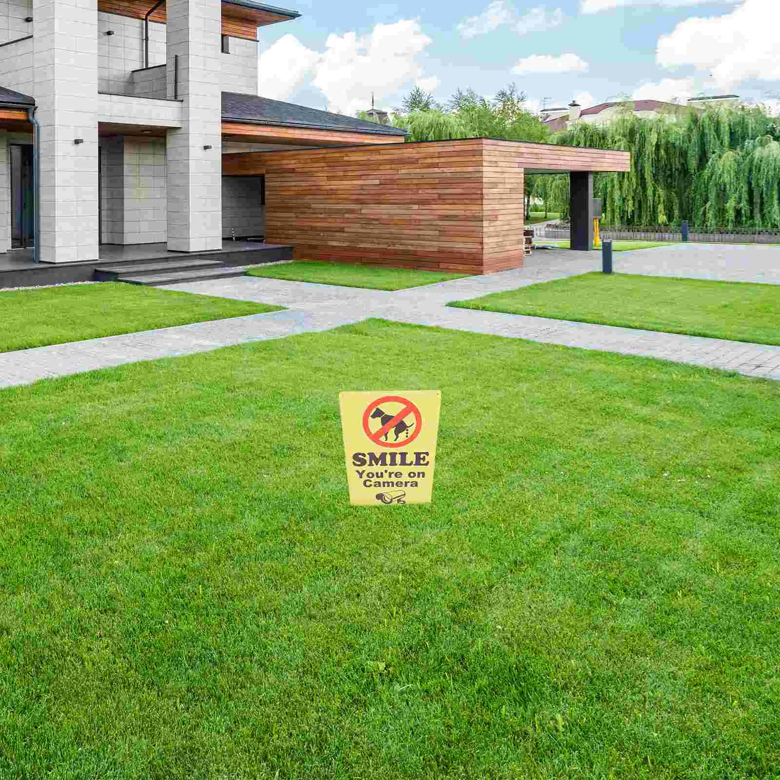 2 Pcs Metal Warning Sign With Camera Symbol Retro Tin Wall Plaque Decorative Outdoor Marker For Yard Garden Decoration