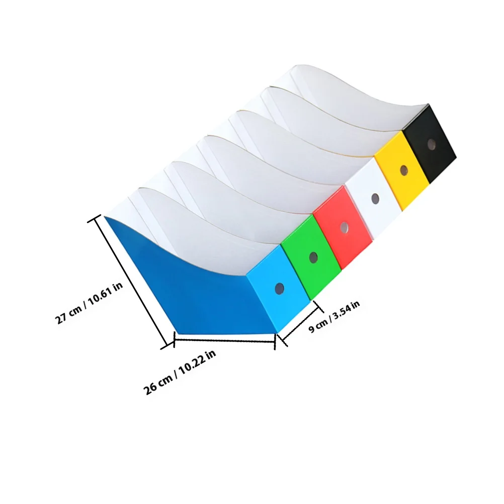 6pcs Colorful File Organizer Bin Thickened Paper Desktop Document Storage Rack For Office Home Study Use Vertical Book Holder