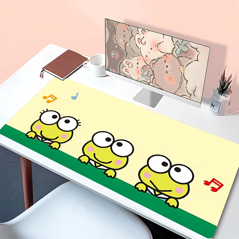 Kawaii Green Frog Mouse Pad Laptop Sanrio Kero Kero Keroppi Mousepad PC Cartoon Anime Desk Mat Large Gamer Cabinet Keyboard Rug