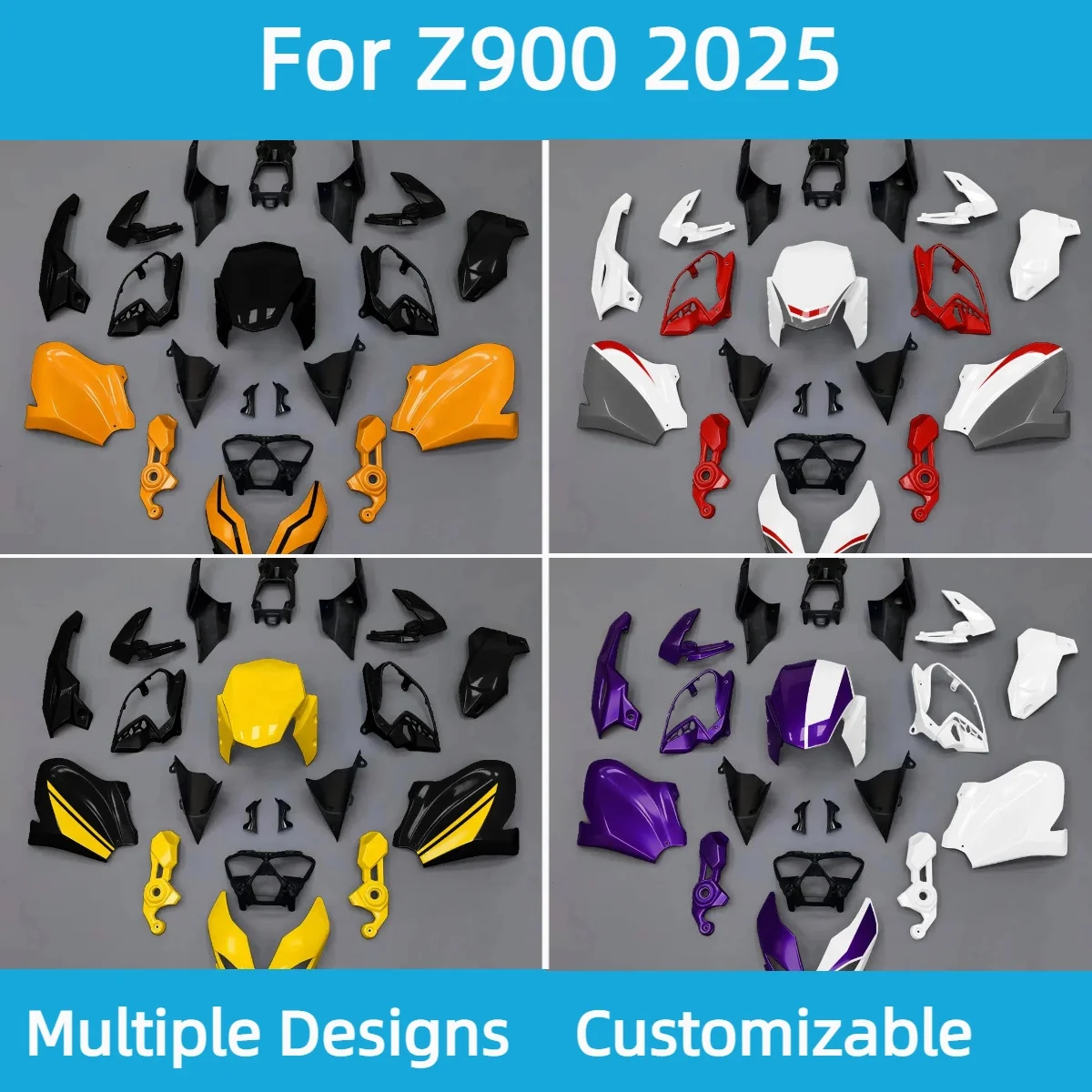 Full Fairing Kit for Z900 2025 ZR900 ABS Injection Molded Bodywork Frame Panels Cowl Protection Set Covers Trim