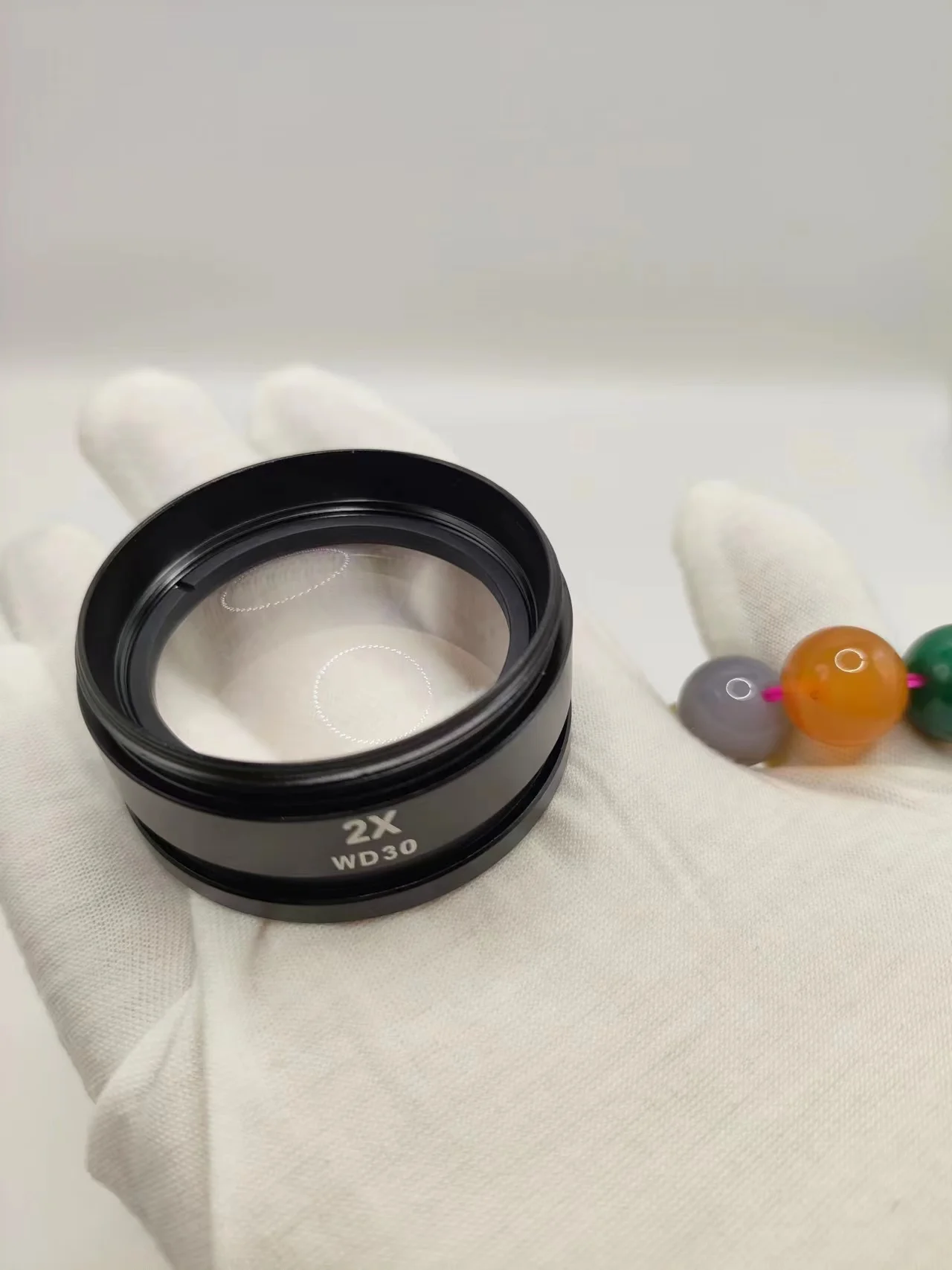 쌍안 삼안 스테레오 현미경용 스레드 바로우 렌즈, 보조 대물 렌즈, WD30 2X, M48 * 0.75, M48 mm