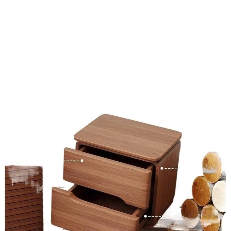 Solid wood bedside table Bedroom home storage Light luxury simple small bedside table Modern small cabinet Simple locker