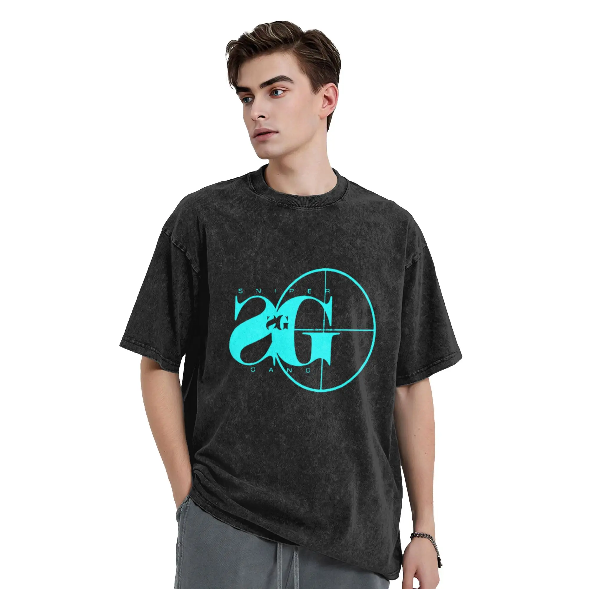 sniper gang Classic Stylish A T-Shirt Oversized Short Sleeve Men's Women's Cotton Tees Tops