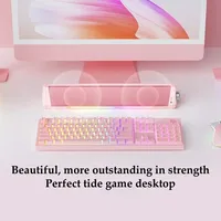 RGB USB Wired Desktop Soundbar, 2.0 Channel Bluetooth Computer Speakers with Dynamic Lighting Bar Audio-Light Sync/Display