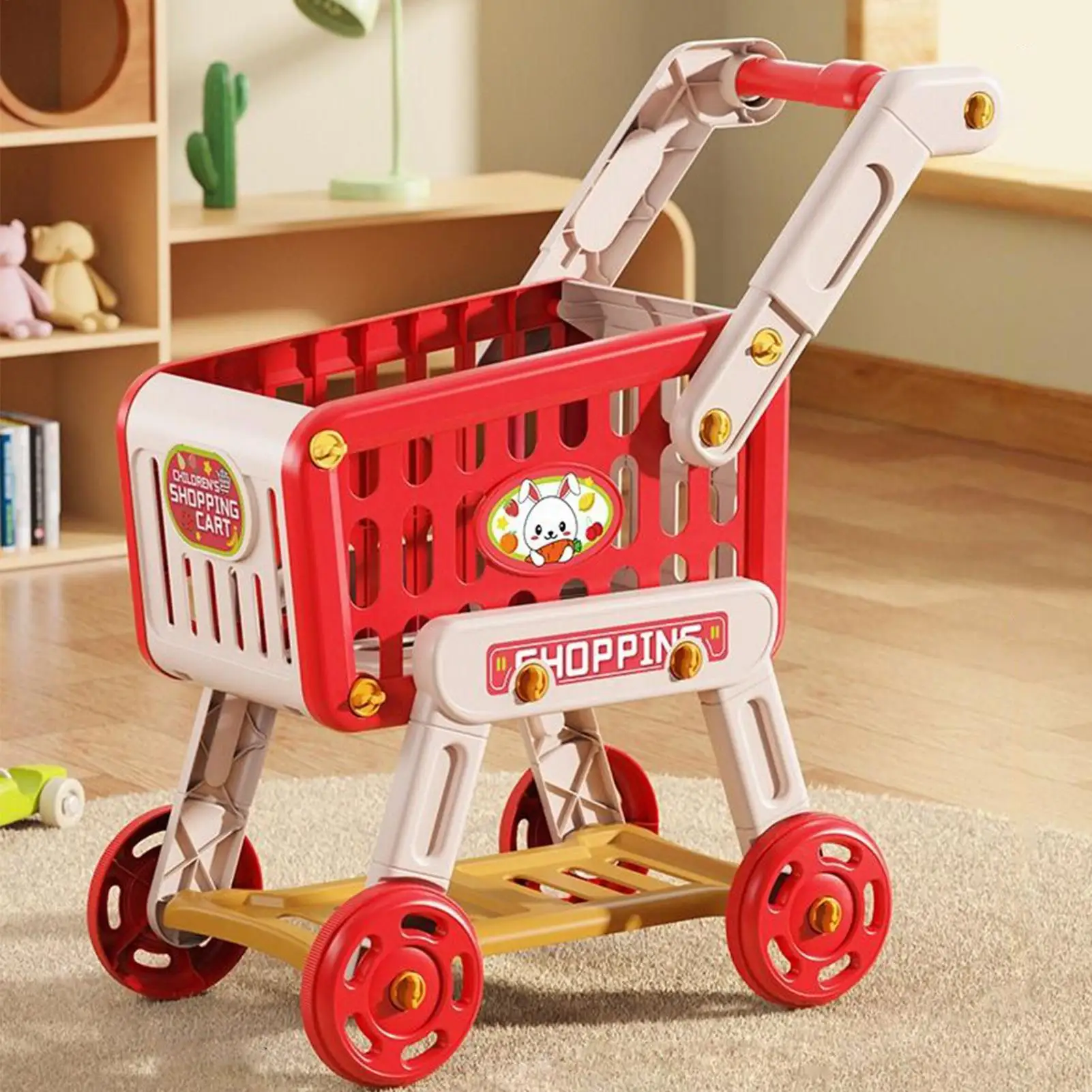 Crianças carrinho de compras crianças jogar carrinho de compras brinquedo acessórios de cozinha fingir jogar brinquedos educativos comida falsa para meninos meninas