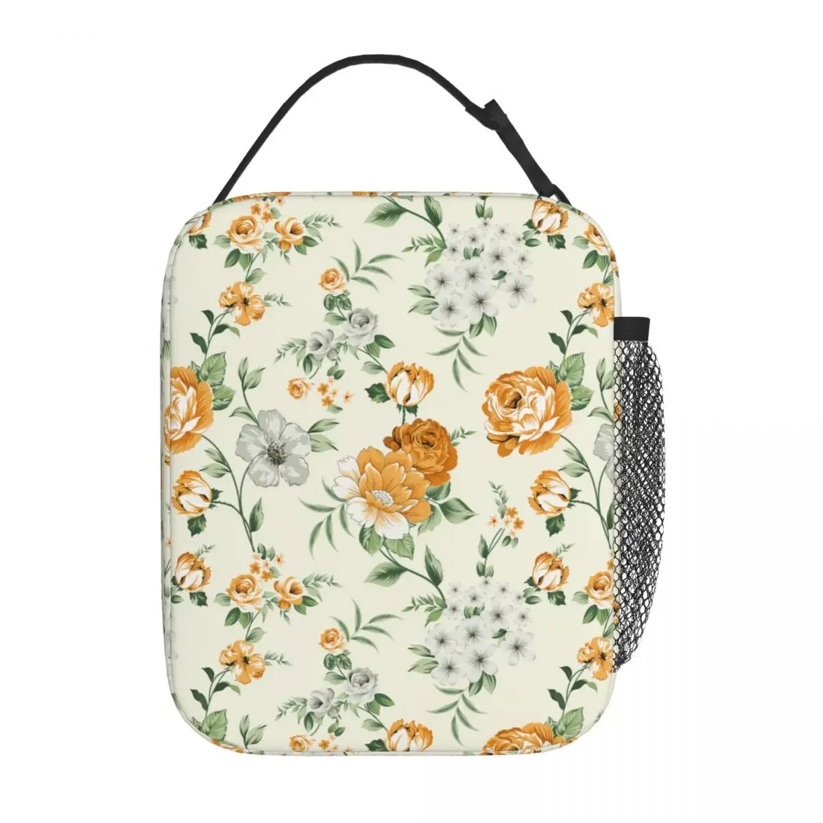 

Vintage Flower Floral Nostalgic Fashion Thermal Insulated Lunch Bags for Office Portable Food Bags Thermal Cooler Lunch Box